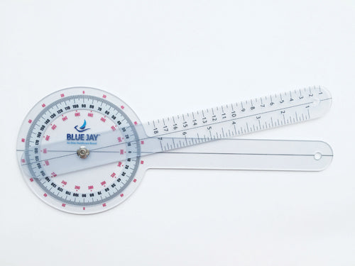 12" Plastic Goniometer – 360° Joint Angle Measurement Tool