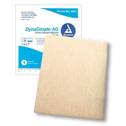 Dynaginate Ag Silver Calcium Alginate Dressing – 4" x 5" (Box of 10)