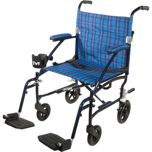 Fly-Lite Transport Chair – 19" Black for Easy Mobility and Comfort