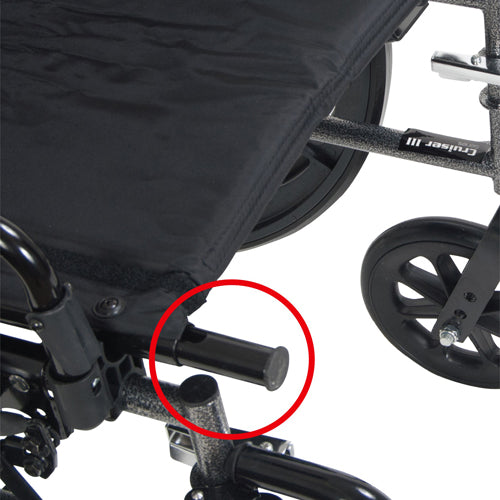 K3 Lightweight Wheelchair 16" with Detachable Desk Arms & Elevating Leg Rests - Cruiser III