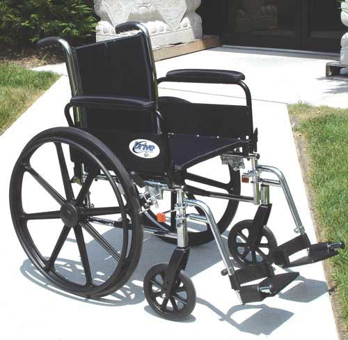 Drive Cruiser III Light Weight Wheelchair with Flip Back Removable Arms, Adjustable Height Desk Arms, Swing Away Footrests, 16"