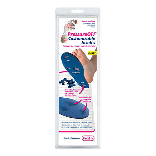 PressureOff Customizable Sys7 Insole – Retachable Pegs Large Left Foot