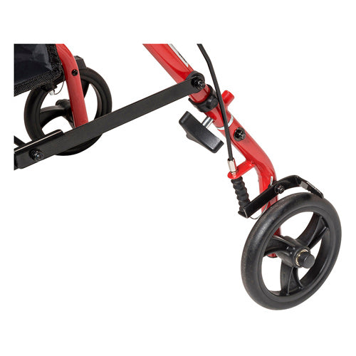 Drive Steel Rollator with 6-inch Wheels and Padded Seat - Red