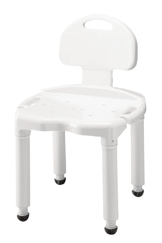 Bath Bench Composite with Back (Knock-Down) – Carex, Easy-to-Assemble, Comfortable Shower and Bath Seat