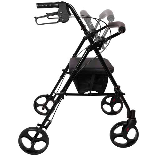 Aluminum Rollator, Height Adjustable - Black