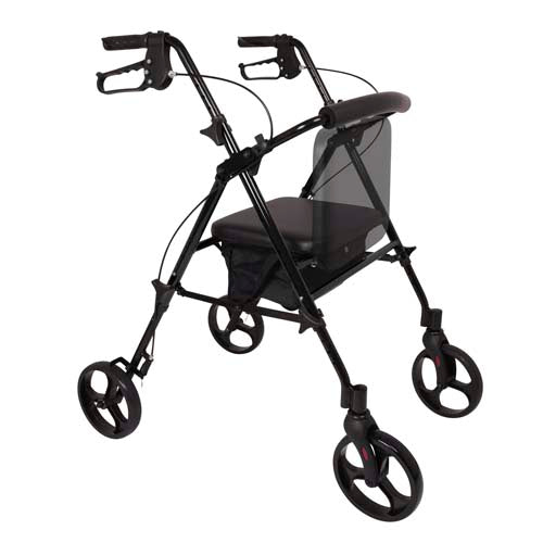 Aluminum Rollator, Height Adjustable - Black