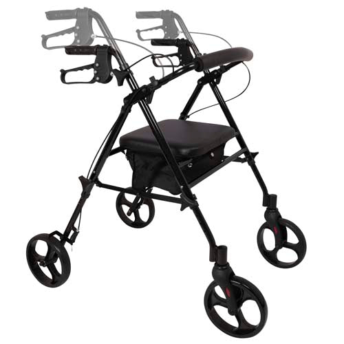 Aluminum Rollator, Height Adjustable - Black