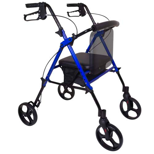 Aluminum Rollator, Height Adjustable - Blue