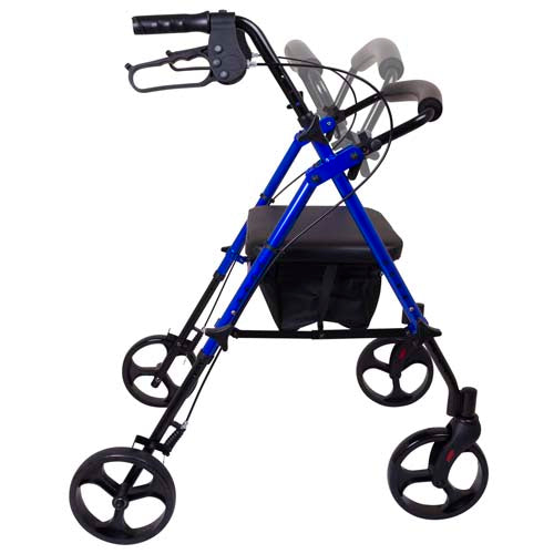 Aluminum Rollator, Height Adjustable - Blue