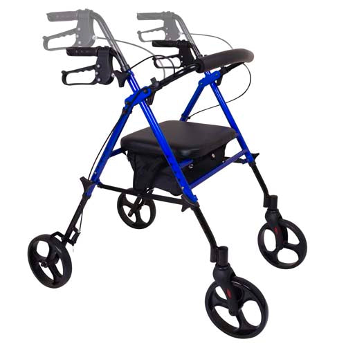 Aluminum Rollator, Height Adjustable - Blue