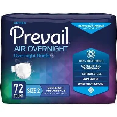 Prevail Air™ Overnight Unisex Adult Incontinence Brief - Heavy Absorbency