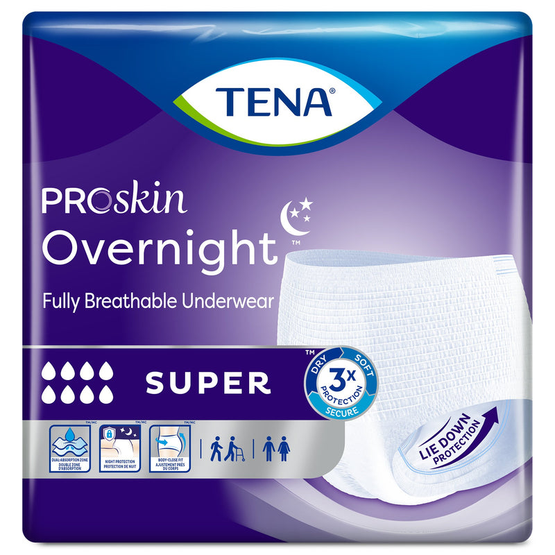 TENA ProSkin Overnight Super Absorbent Pull-On Underwear with Tear-Away Seams