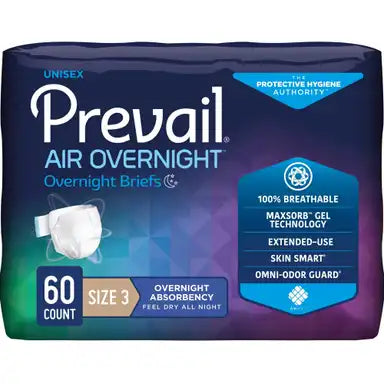 Prevail Air™ Overnight Unisex Adult Incontinence Brief - Heavy Absorbency