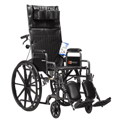 DynaRide Reclining Wheelchair with Elevating Leg Rest – Available in 16", 18", 20", 22" Seat Widths