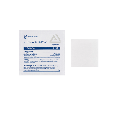 Dynarex DynaSafety Sting & Bite Relief Pads and Ampules for Insect Bites