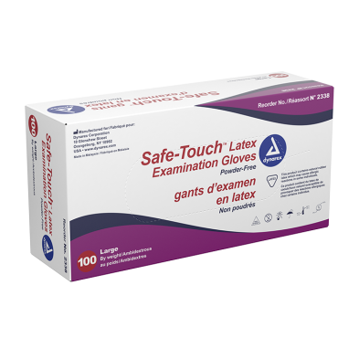 Dynarex Safe-Touch Latex Exam Gloves - Powder-Free