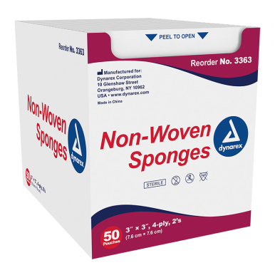 Dynarex Non-Woven Sponges – Sterile, Highly Absorbent for Wound Dressing