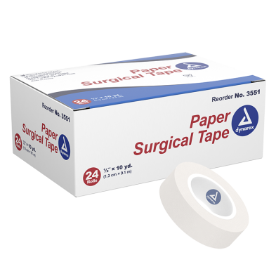 Dynarex Paper Surgical Tape – Breathable, Strong Adhesion (Multiple Sizes)