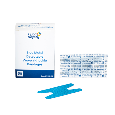 DynaSafety Blue Metal Detectable Woven Knuckle Bandages