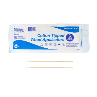 Dynarex Cotton Tipped Wood Applicators - Available in Sterile and Non-Sterile (3" and 6")