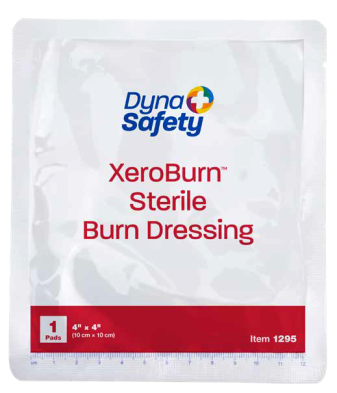 XeroBurn Sterile Burn Dressing with Tea Tree Oil – 4” x 4” (4 Pouches or 100 Bulk)