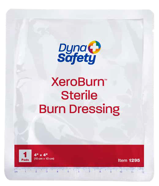 XeroBurn Sterile Burn Dressing with Tea Tree Oil – 4” x 4” (4 Pouches or 100 Bulk)