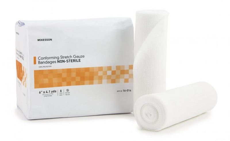 McKesson Conforming Stretch Gauze Bandages Non-Sterile 6" x 4.1 yds