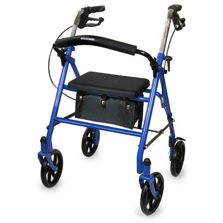 4 Wheel Rollator McKesson Red Folding Steel Frame | Medical Source.