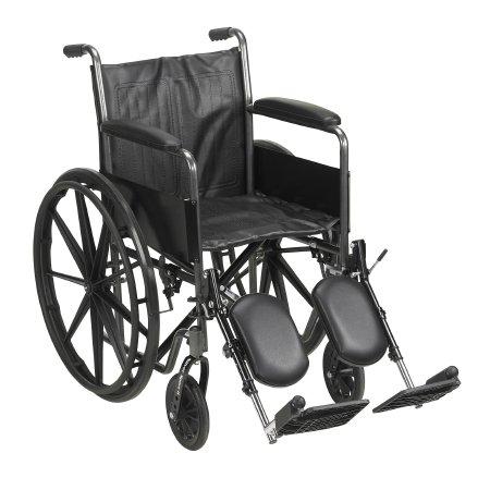 Wheelchair McKesson Dual Axle Desk Length Arm Removable Padded Arm Style Composite Wheel Black Upholstery 18 Inch Seat Width 300 lbs. Weight Capacity | Medical Source.