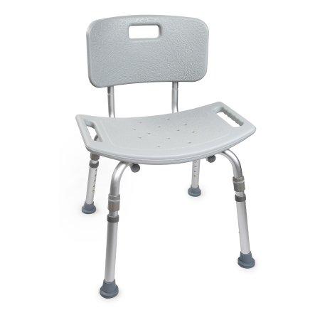 Bath Bench McKesson Fixed Handle Aluminum Frame Removable Back 19-1/4 Inch Seat Width | Medical Source.