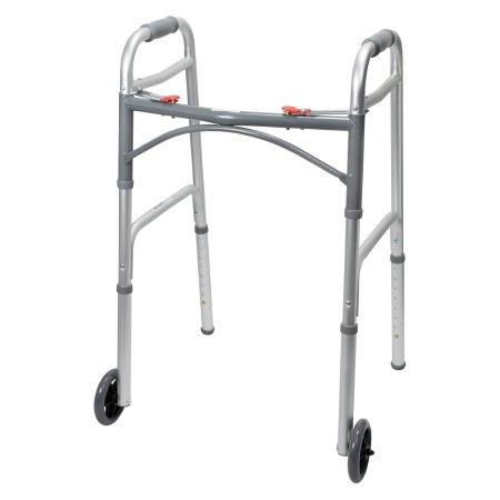 Folding Walker Adjustable Height McKesson Aluminum Frame 350 lbs. Weight Capacity 32 to 39 Inch Height | Medical Source.