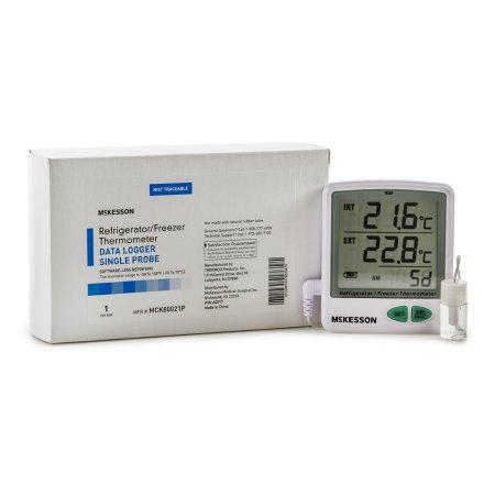 Datalogging Refrigerator / Freezer Thermometer McKesson Fahrenheit / Celsius -58° to +158°F (-50° to +70°C) Flip-out Stand Battery Operated | Medical Source.