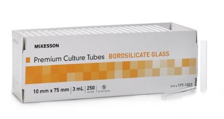McKesson Test Tube Round Bottom Plain 10 X 75 mm 3 mL Without Color Coding Without Closure Glass Tube | Medical Source.