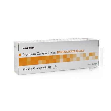 McKesson Test Tube Round Bottom Plain 12 X 75 mm 5 mL Without Color Coding Without Closure Glass Tube | Medical Source.