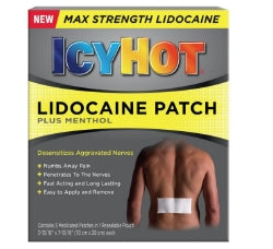 Icy Hot Lidocaine Patch Plus Menthol, 5 Per Box