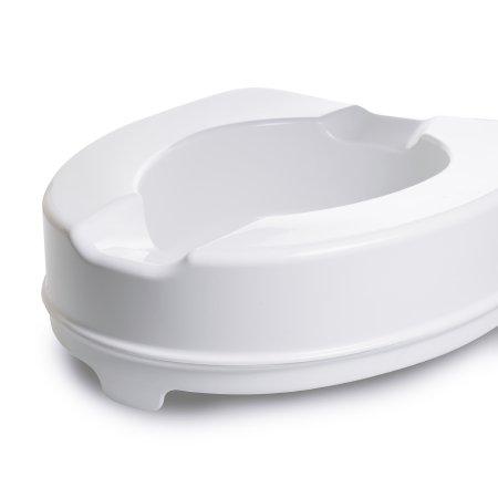 Raised Toilet Seat McKesson 4 Inch Height White 400 lbs. Weight Capacity | Medical Source.