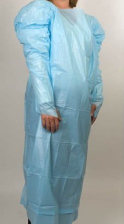 Protective Procedure Gown McKesson One Size Fits Most Blue NonSterile AAMI Level 2 Disposable | Medical Source.
