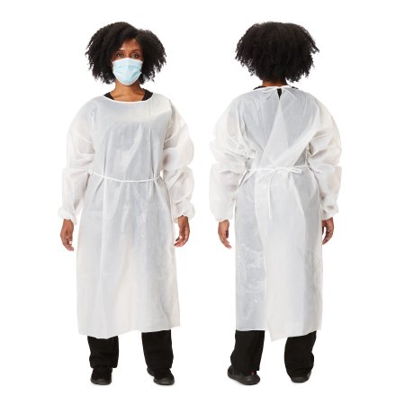 Protective Procedure Gown One Size Fits Most White NonSterile Disposable | Medical Source.