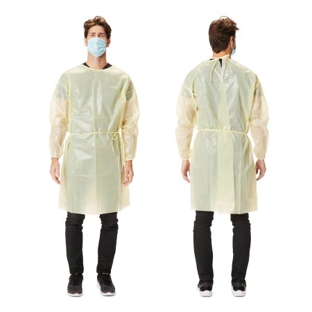 Protective Procedure Gown Large Yellow NonSterile AAMI Level 1 Disposable | Medical Source.