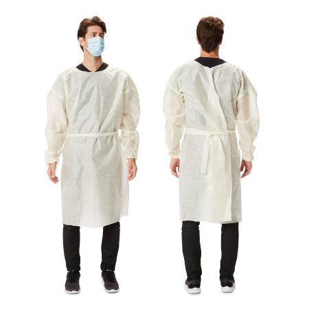 Over-the-Head Protective Procedure Gown X-Large Yellow NonSterile AAMI Level 2 Disposable | Medical Source.