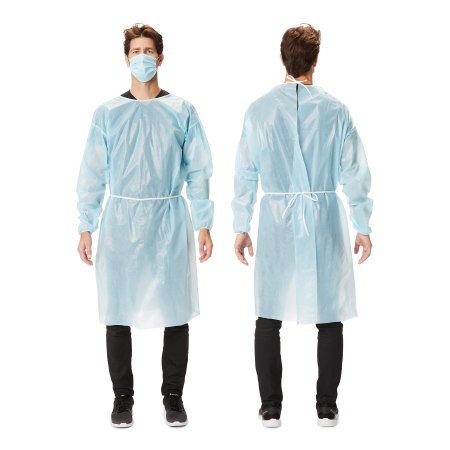 Protective Procedure Gown Large Blue NonSterile Disposable | Medical Source.