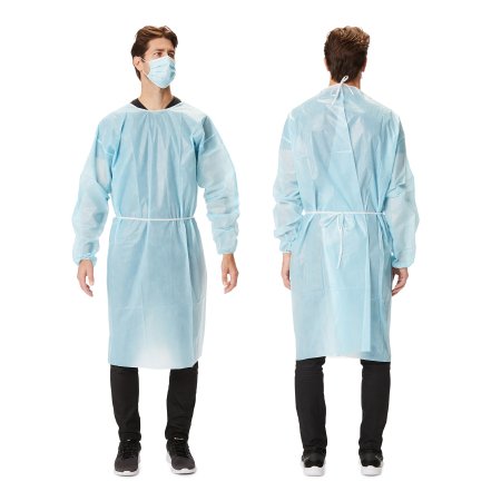 Protective Procedure Gown Large Blue NonSterile Disposable | Medical Source.