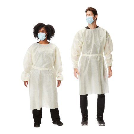 Protective Procedure Gown Large Yellow NonSterile AAMI Level 2 Disposable | Medical Source.