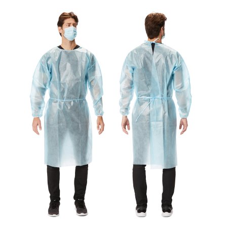 Protective Procedure Gown Large Blue NonSterile AAMI Level 1 Disposable | Medical Source.