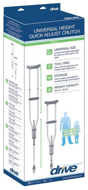 Load image into Gallery viewer, Universal Aluminum Crutch with Accessories | Medical Source.
