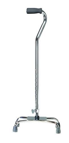 Drive Medical Quad Cane-Large Base Silver with Vinyl Grip, 12.86 Pound | Medical Source.