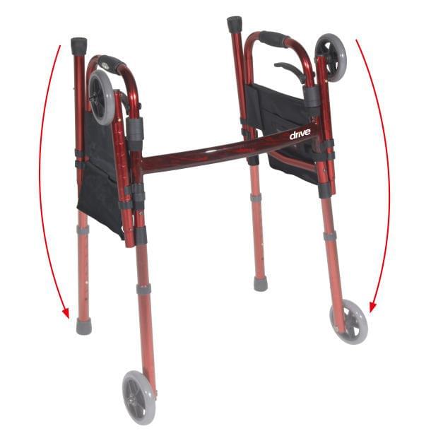 Deluxe Folding Travel Walker with 5" Wheels | Medical Source.