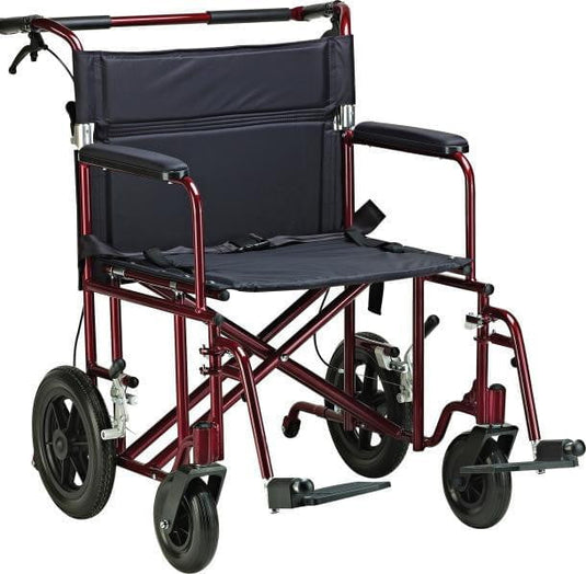 22" Bariatric Aluminum Transport Chair | Medical Source.