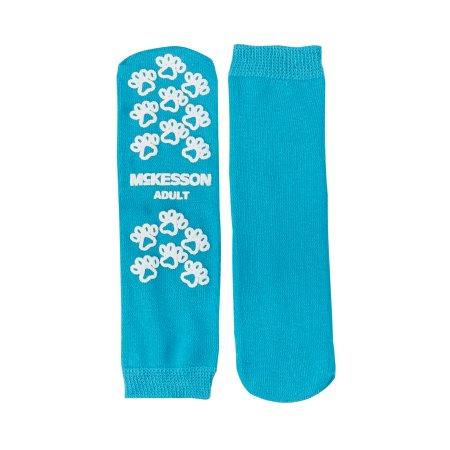 Slipper Socks McKesson Terries™ Large Teal Above the Ankle | Medical Source.