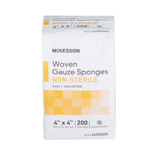 Gauze Sponge McKesson Cotton 8-Ply 4 X 4 Inch Square NonSterile